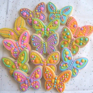 Butterfly Cookies - Butterfly Decorated Cookies - "12" Cookies