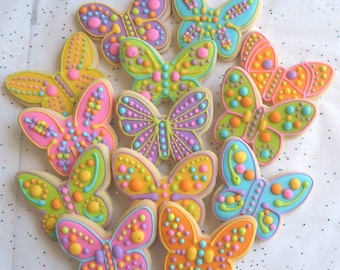 Butterfly Cookies - Butterfly Decorated Cookies - "12" Cookies