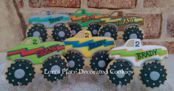 Monster Truck Cookies 12 Cookies Etsy