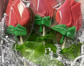 1/2dz Roses Box Cookie Bouquet - 6 Cookies