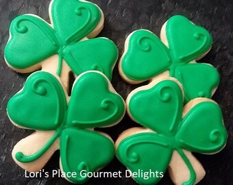 Shamrock Cookies - 12 Cookies - FREE SHIPPING