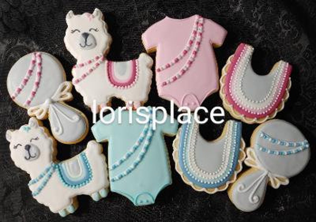 Llama Baby Shower Cookies Gender Reveal Llama Cookies 16 Cookies Etsy