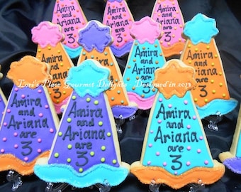 Party Hat Cookies - Personalized Party Hats - 12 Cookies