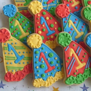 Birthday Hat Cookies Party Hat Cookies Birthday Cookies 1 Dozen image 3