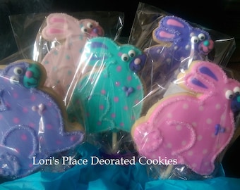 Easter Bunny Cookie Pops - Bunny Cookies - 12 Cookie Pops