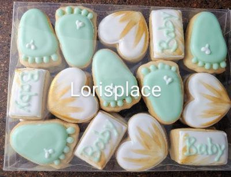 Shower Cookie Gift Boy Baby Shower Cookies Girls Baby Etsy