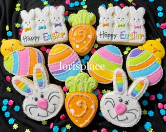 Easter Cookies - Rainbow Easter Cookies - 10 Cookies