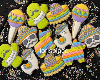 Cinco De Mayo Cookies - Hispanic Celebration Cookies - 12 Cookies