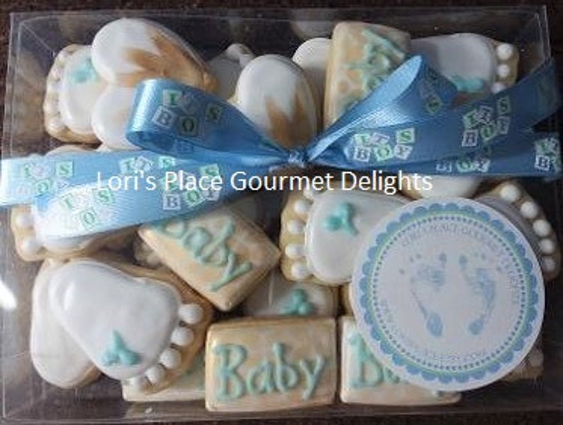 Shower Cookie Gift Boy Baby Shower Cookies Girls Baby Etsy