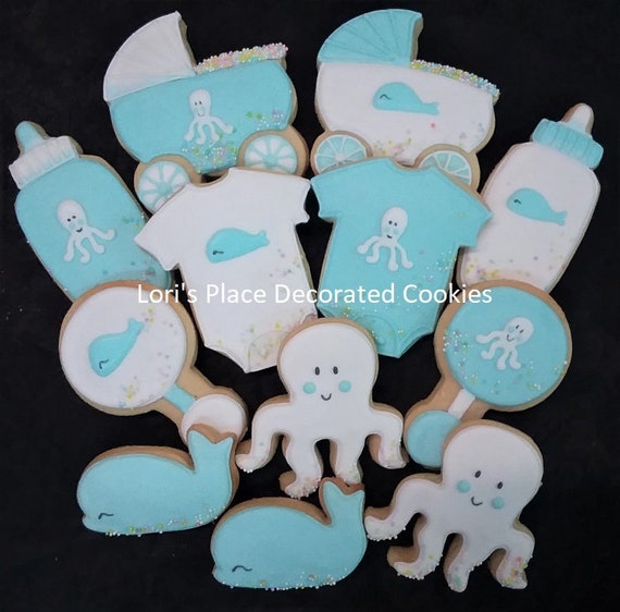 Under The Sea Baby Shower Cookies 12 Cookies By Lori S Place Catch My Party