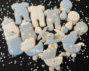 Boy Baby Shower Cookies - 15 Cookies