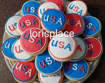 Patriotic Cookies - 4th of July Munchkin Cookies - 24 Cookies