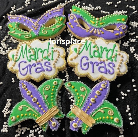 Mardi Gras Cookies - 12 Cookies Il_570xn
