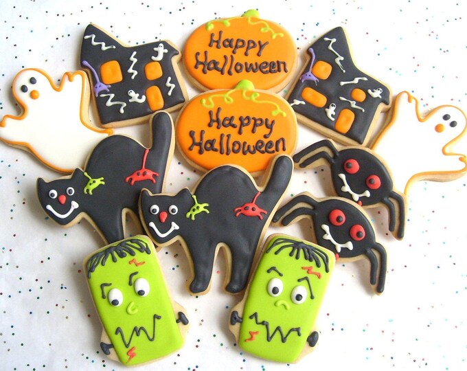 HALLOWEEN PARTY MIX Halloween Cookies Halloween Decorated Etsy
