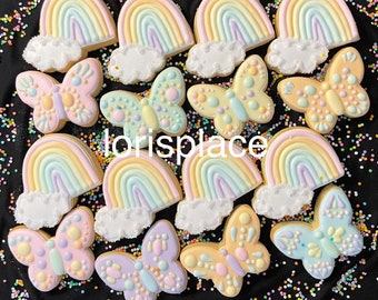 Butterflies and Rainbows Cookies - 16 Cookies