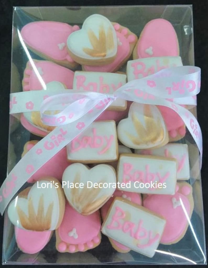 Shower Cookie Gift Boy Baby Shower Cookies Girls Baby Etsy