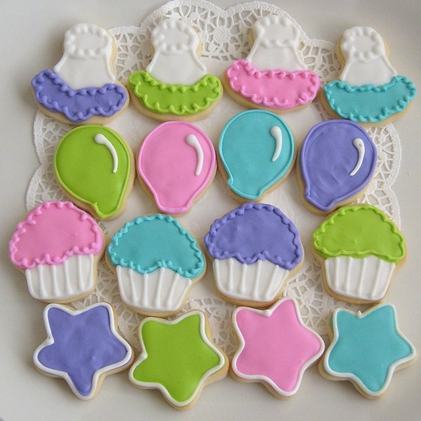 Reserved for Jamie----Mini Birthday Decorated Cookies - Birthday Cookie Gift - 16  Cookies