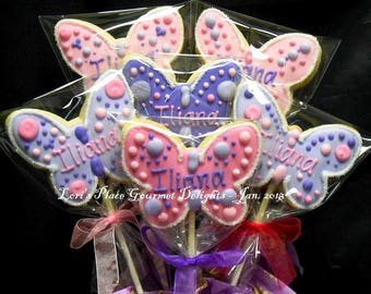 Butterfly Cookie Pops - 12 Cookie Pops