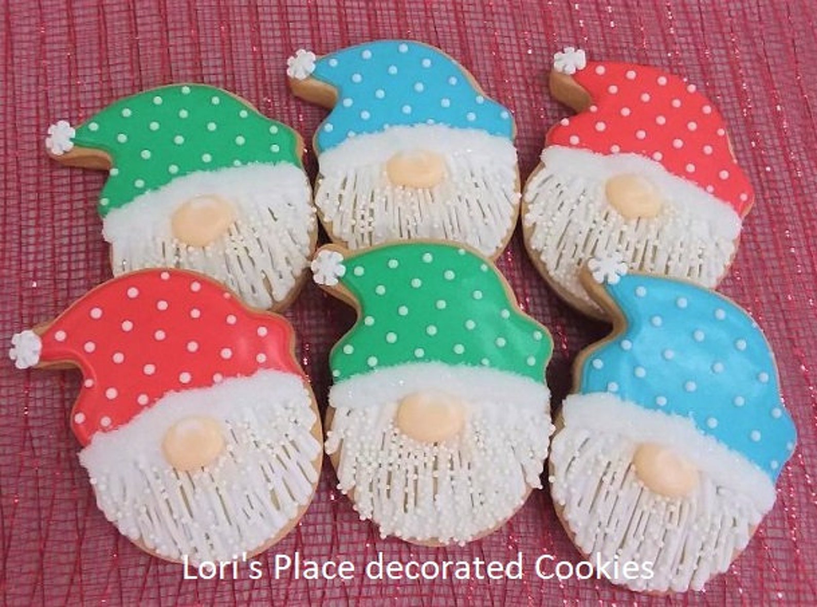 Christmas Gnome Cookies 12 Cookies Etsy
