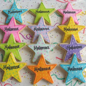 Star Decorated Cookies Star Cookies Star Decorated Cookie Favors Cookie Gift 1 dozen image 1