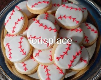 Mini Munchkin Baseball Cookies - 24 Cookies