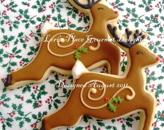 Reindeer Cookies - Christmas Cookies - 6 Cookies