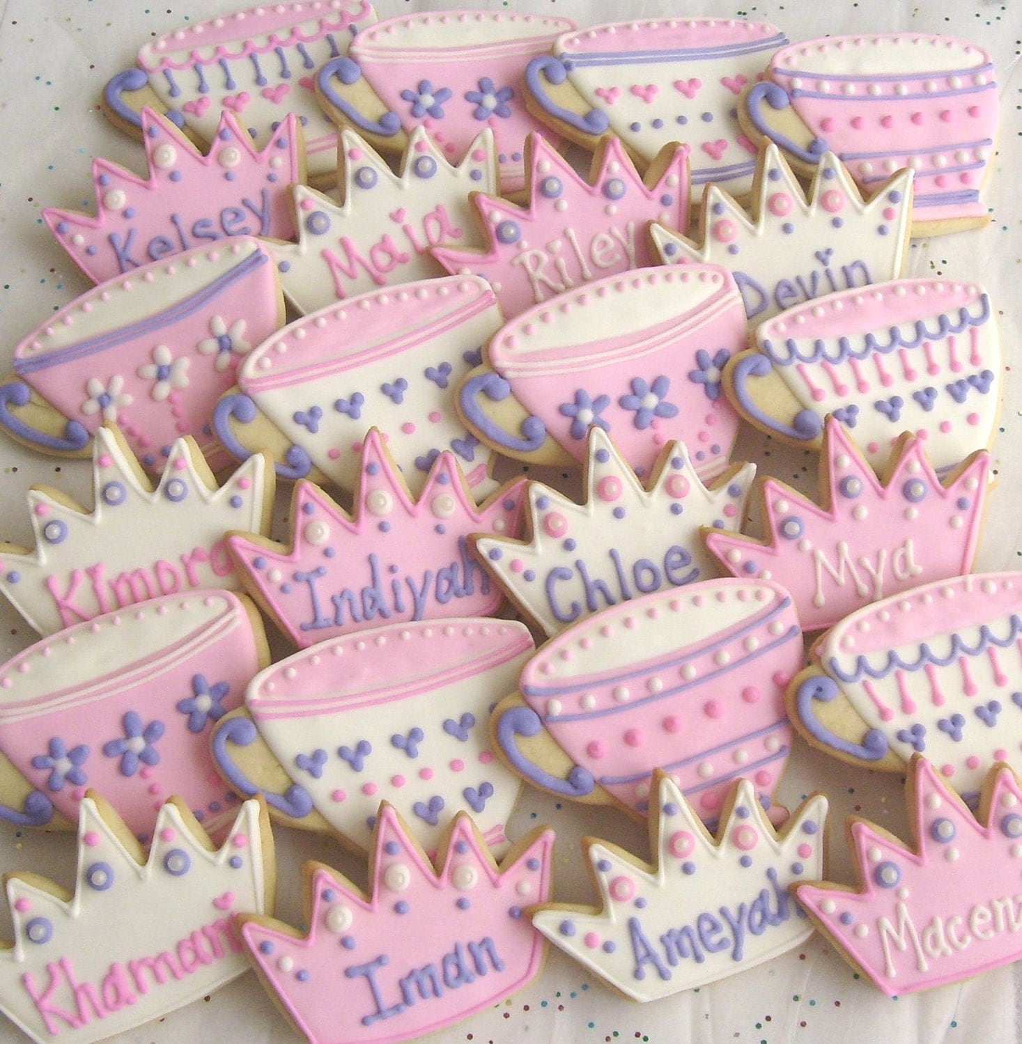Princess Tea Party Cookies PERSONALIZED Tea Cup Cookies Etsy