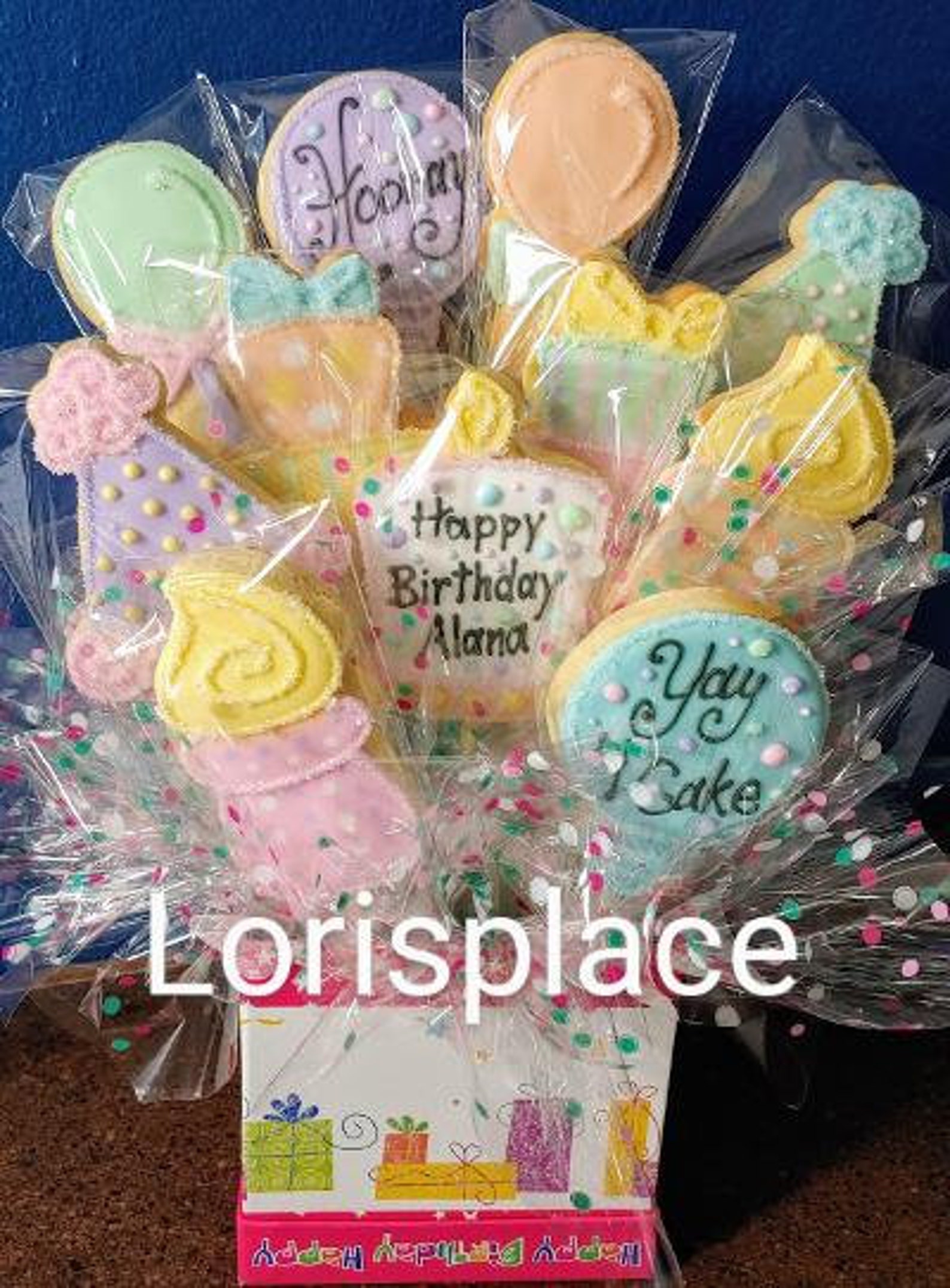 Birthday Cookie Bouquet 11 Cookies Etsy