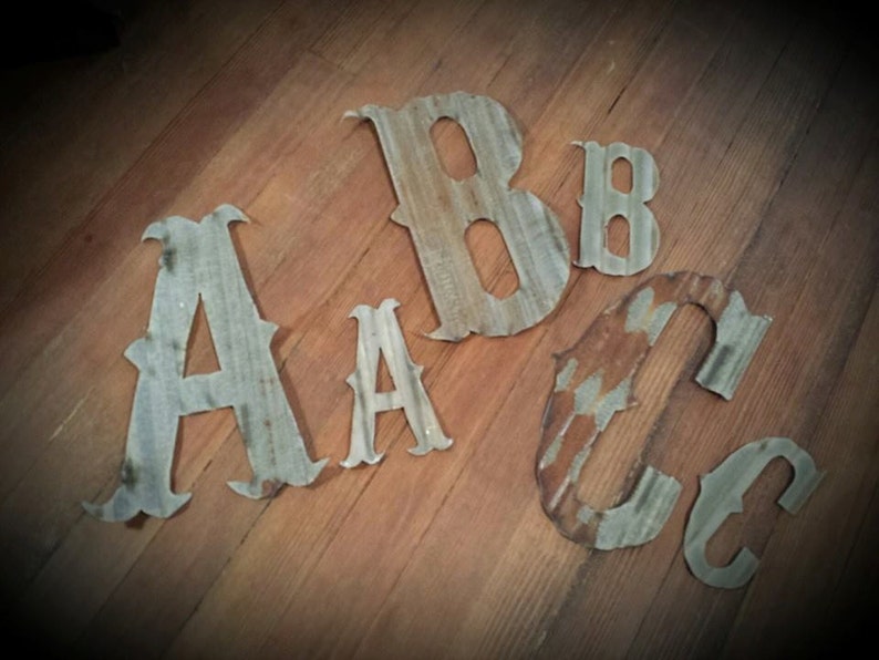 Kansas Barn Tin Letters Small 8inch Marquee Monogram Wedding Etsy