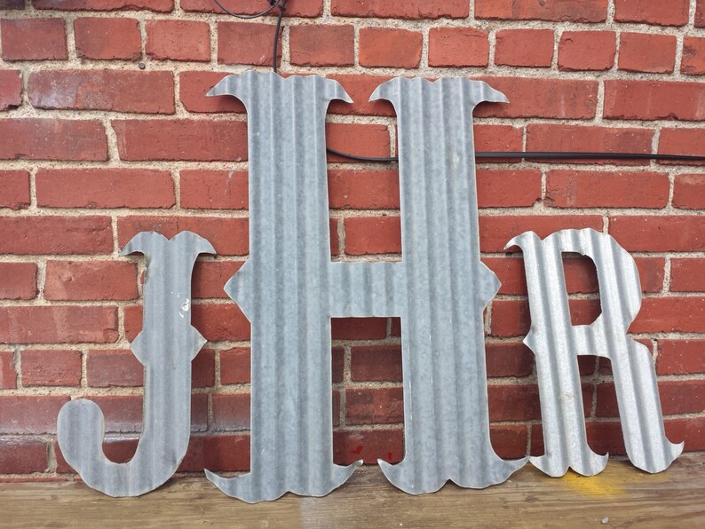 Kansas Barn Tin Letters LARGE 24 Marquee Monogram Etsy