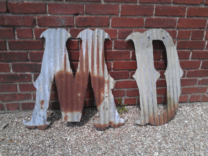 Kansas Barn Tin Letters LARGE 24 Marquee Monogram Etsy