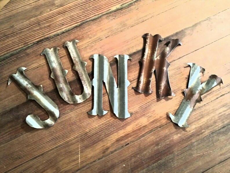 Kansas Barn Tin Letters Small 8inch Marquee Monogram Wedding Etsy