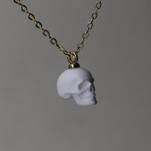 Handcrafted Minimalist Skull Pendant, Gothic Jewelry, Gothic Skull Necklace, Minimalist Jewelry, Unique Art Jewelry, 925 Silver Necklace