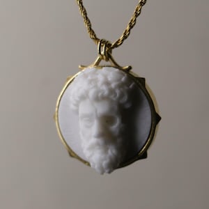Marble Zeus  Necklace Pendant, 925 Silver Zeus Necklace, Memento Mori Jewelry, God Zeus Charm, Mythological Jewelry, Greek Mythology Gift