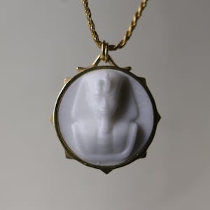 Marble Tutankhamun Necklace, 925 Silver, King Tut Charm, Egyptian Jewelry, Historical Jewelry, Tutankhamun Pendant, Unique Sculptural Gift