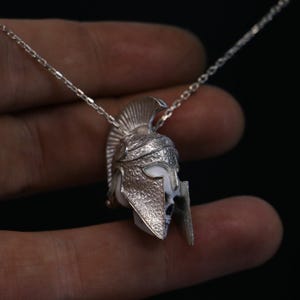 WithLoveSilver 925 Sterling Silver Ancient Greek Helmet Pendant – Handcrafted Jewelry With Velvet Pouch