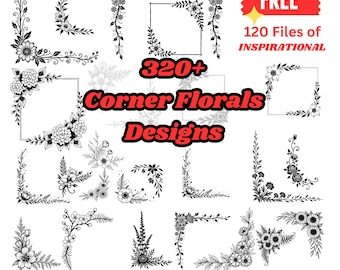 Floral Corner Svg Bundle, Baroque Decorative Frame Designs (SVG, PNG, PDF)