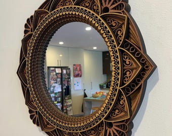 Digital Files multilayered mirror mandala, layered wall art, home decor