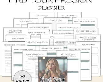 Finde Deine Leidenschaft Planer | Life Coaching Seiten | Digitales Selbstentwicklungstagebuch |Digitale Planer Vorlagen | Sofort Download PDF