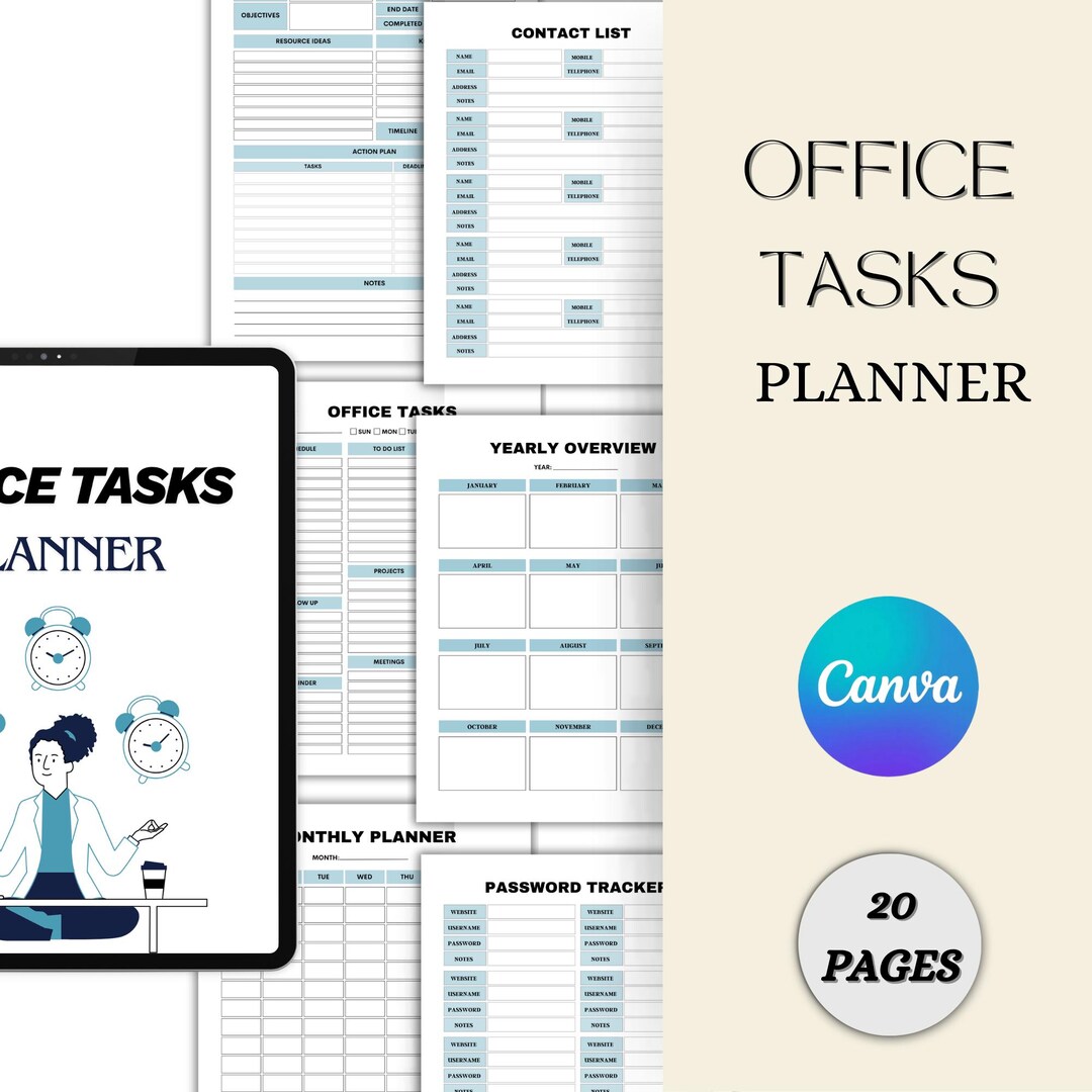 Office Task Planner Template | Workday To-do List (digital Download) - Etsy