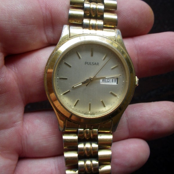 Vintage Pulsar Gold Watch - Day/Date