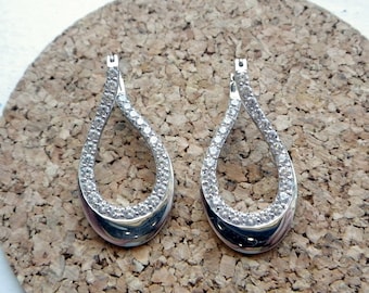 CZ and Sterling Silver Wrap Earrings.