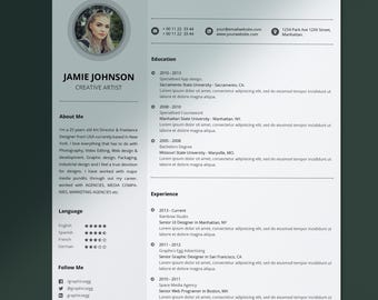 Editable Creative CV Template | Modern Resume for Designers