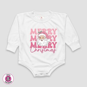 Mommy & Me - Baby - Merry Christmas- Christmas Sweatshirt Bubble (100% Polyester T-Shirt Material)