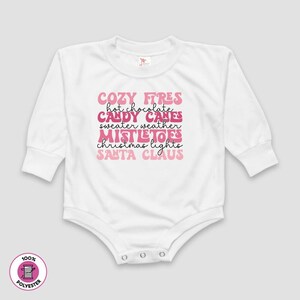 Mommy & Me - Baby - Cozy Fires - Christmas Sweatshirt Bubble (100% Polyester T-Shirt Material)