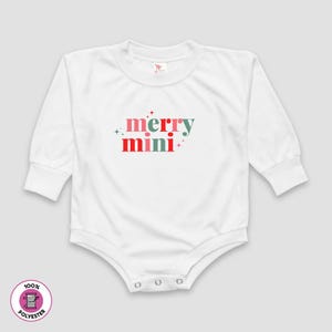 Mommy & Me - Baby - Merry Mini - Christmas Sweatshirt Bubble (100% Polyester T-Shirt Material)
