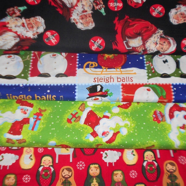 CHRISTMAS FABRICS. #1  Sold INDIVIDUALLY not as a group, by the Half Yard