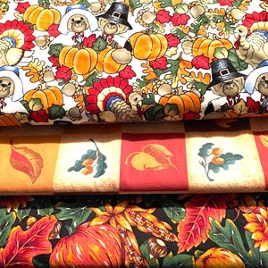 FALL & THANKSGIVING Fabrics  Sold INDIVIDUALLY not as a group, by the Half Yard
