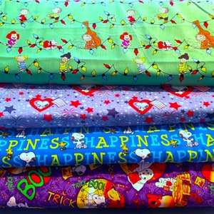 PEANUTS & SNOOPY #3  Fabrics, Sold INDIVIDUALLY not as a group, by the Half Yard