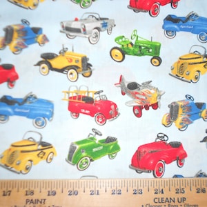 Two Continuous yards of VINTAGE VEHICLES fabric, 72&quot; x 42&quot;, 100% Cotton